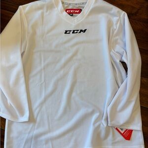 CCM White Long‎ Sleeve hockey Tee